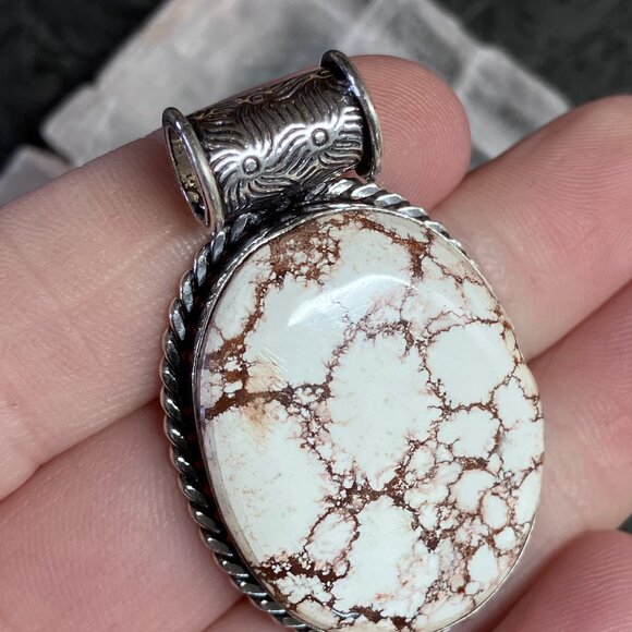 Wild Horse Turquoise Magnesite Appaloosa Stone Pendant Stone Crystal Jewelry - Picture 4 of 8